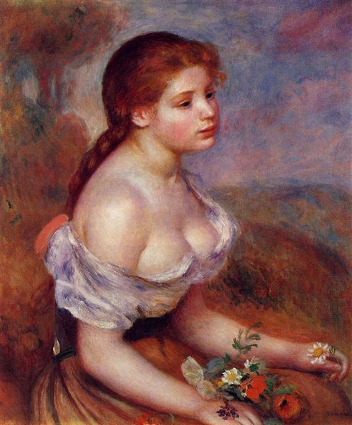 Young Girl with Daisies - 1889