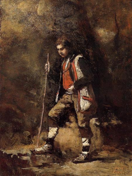 Young Italian patriot in the mountains - 1855