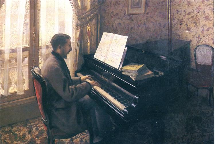 Young playing piano - 1876