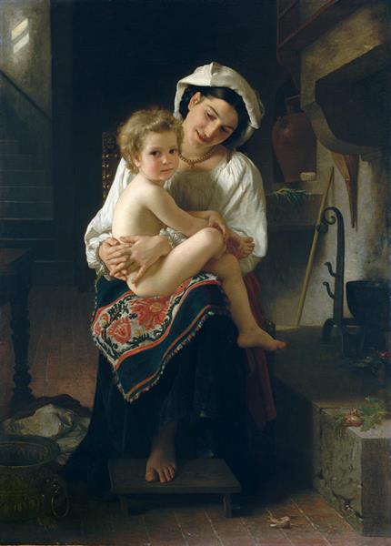 Young mother looking at her son - 1871