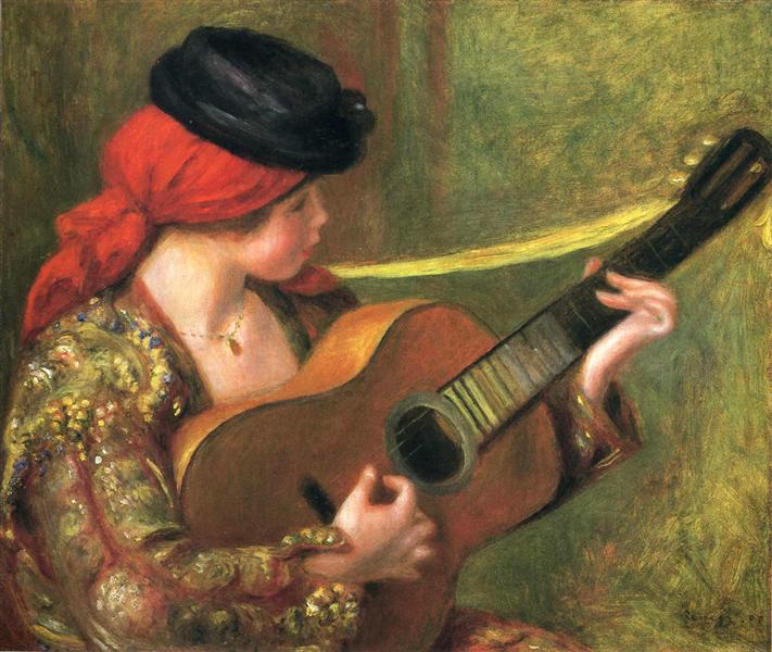 Joven Española Con Guitarra - 1898