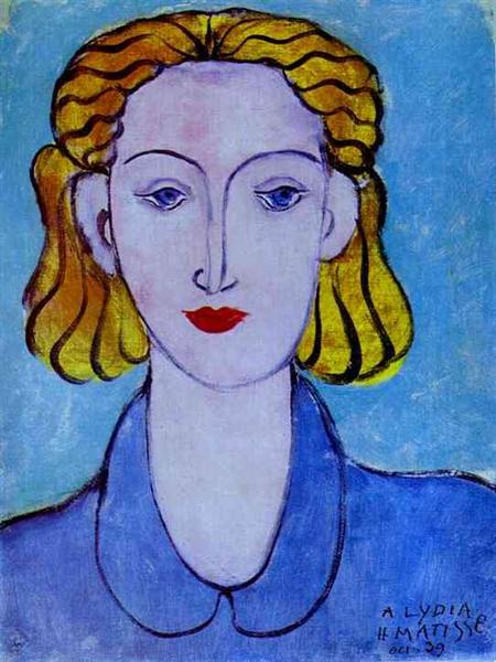 Jeune femme en blouse bleue (Portrait de L.N. Delektorskaya) 1939 