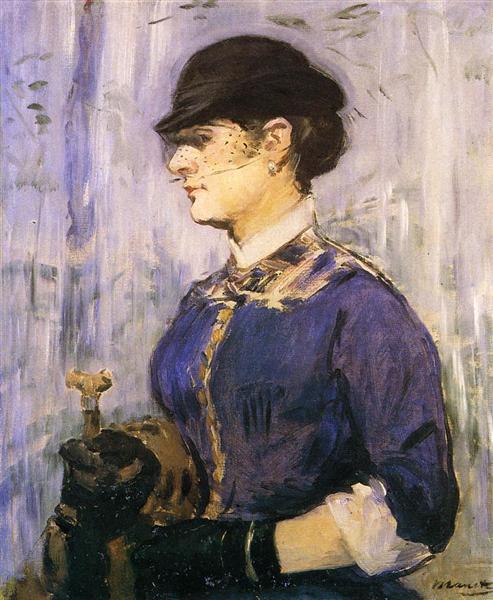 Young Woman with Round Hat - 1877