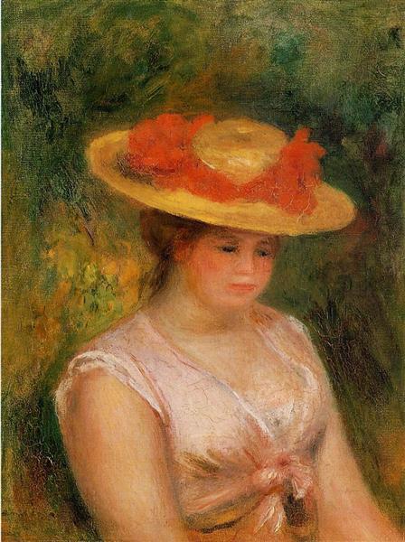 Jeune femme avec un chapeau de paille - 1901