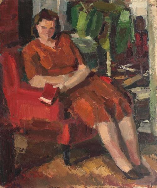 Jeune femme à l'intérieur - 1947