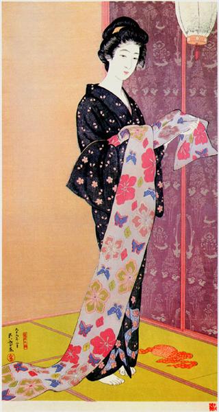 Giovane Donna Con Kimono Estivo - 1920 