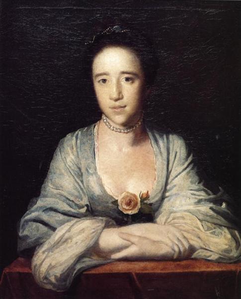 Jeune femme soutenue par une étagère - 1760