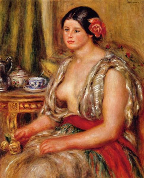 Giovane donna seduta in un abito orientale - 1905