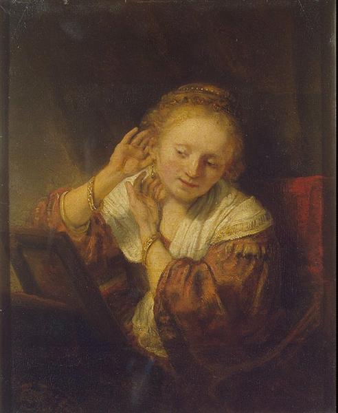 Young Woman Trying on Earrings - 1654