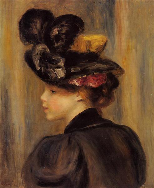 Giovane donna con cappello nero - 1895