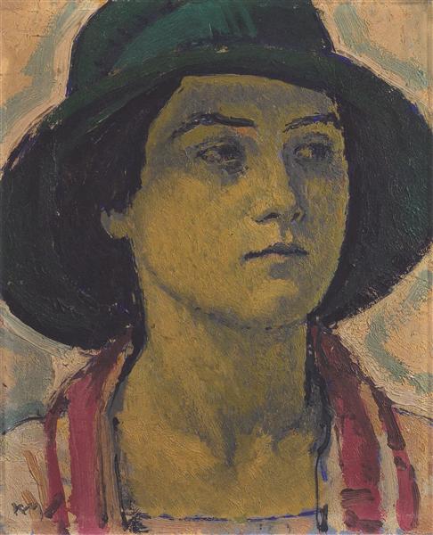 Mujer Joven Con Sombrero - 1913