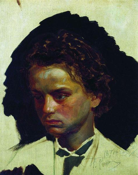 Retrato da juventude do escultor Ilya Yakovlevich Ginzburg - 1871