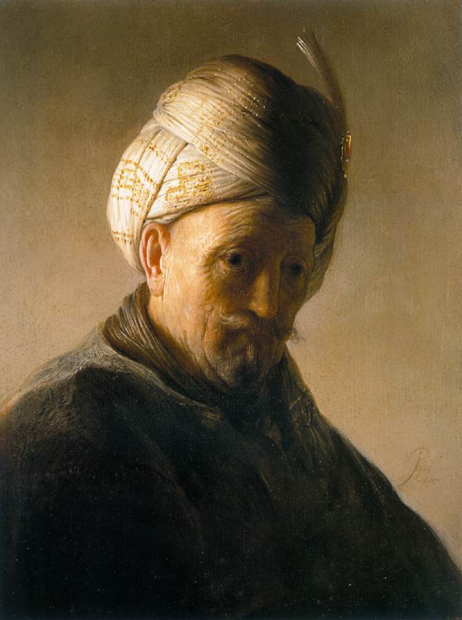 Buste d'un vieil homme avec turban