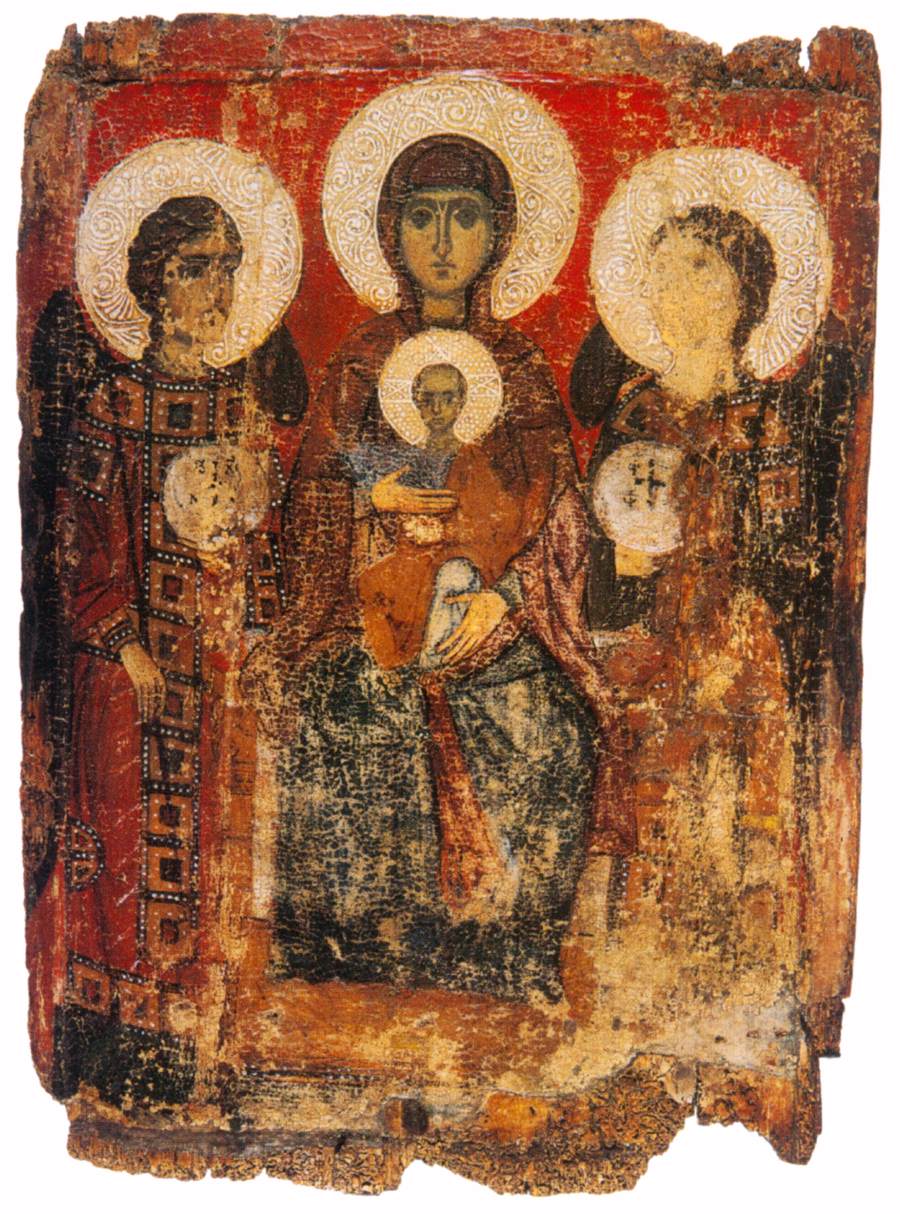 La Vierge et l'enfant avec les Archanges Miguel et Gabriel