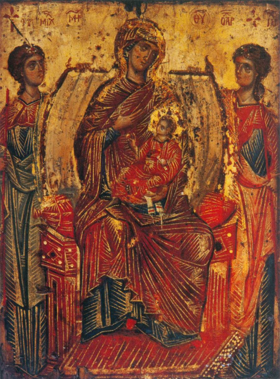 La vierge et l'enfant avec deux anges
