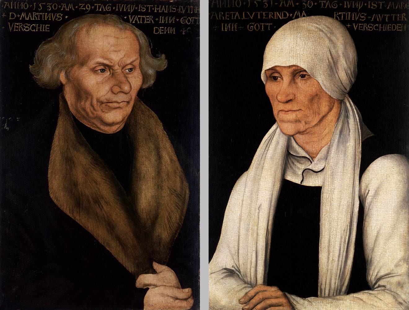 Retratos de Hans Luther y Margarita Luther