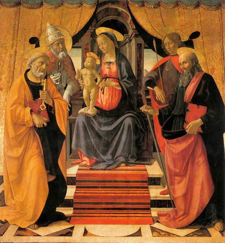 La Virgen y el Niño Entronizados con Los Santos