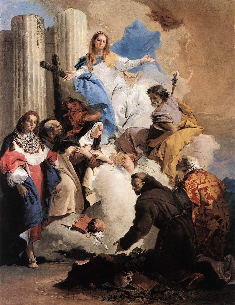 Die Jungfrau mit sechs Heiligen