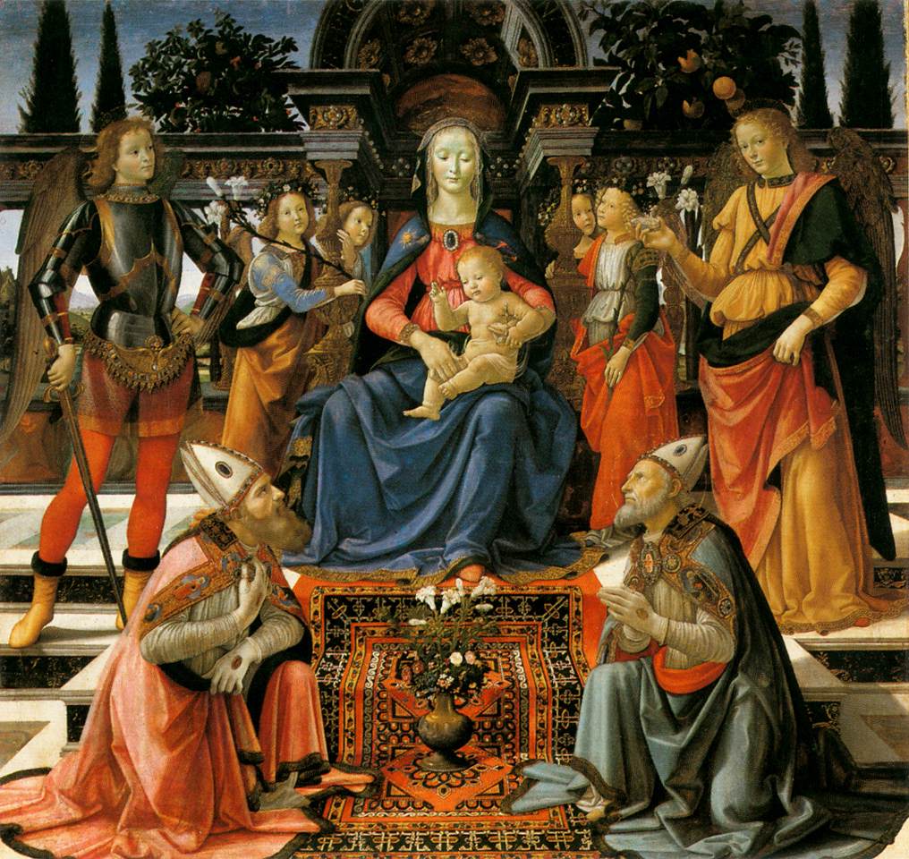 Jomfruen og barnet tronede med de hellige