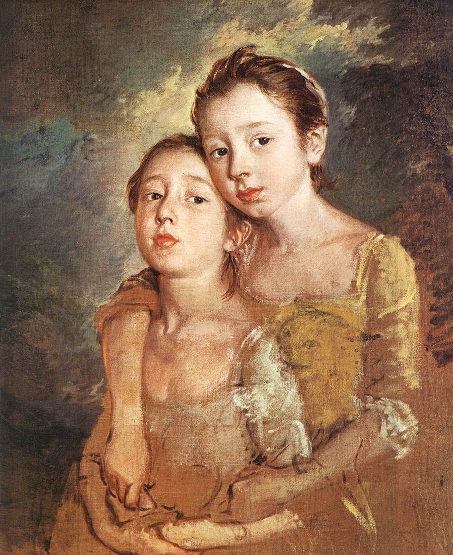 The Artist's Daughters with a Cat