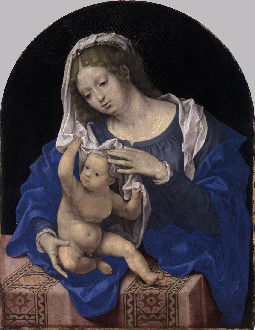 La vierge et l'enfant avec le voile