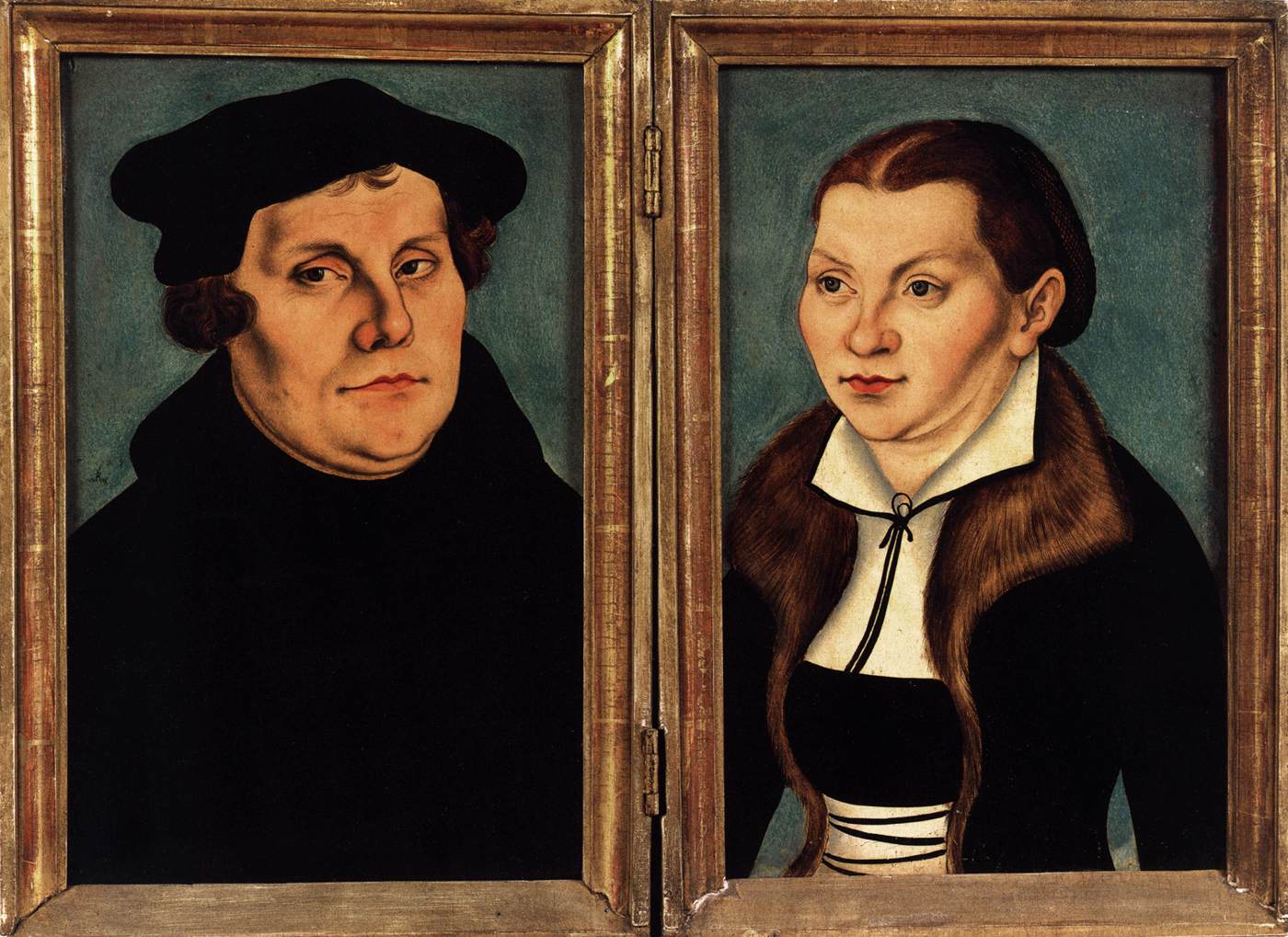 Diptych Portrait of Martin Luther and his Wife Katharina Von Bora