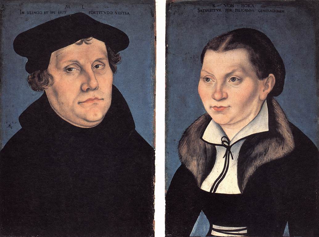 Diptico mit den Porträts von Luther und seiner Frau