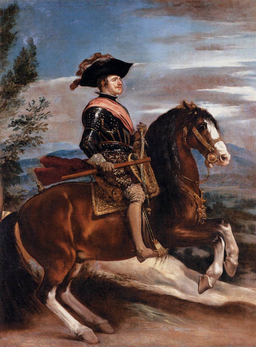 Porträtt av Felipe IV av Spanien på hästryggen