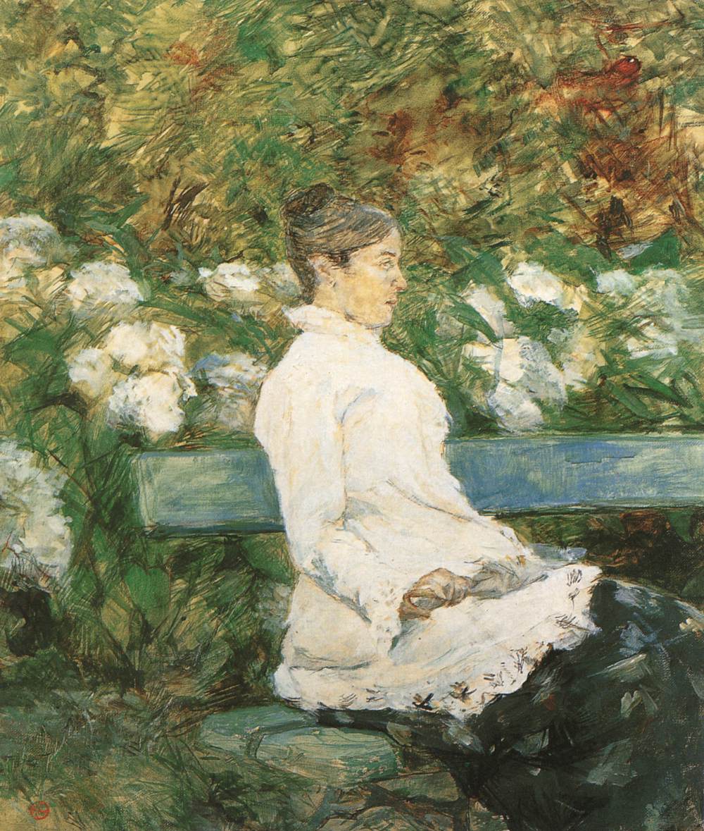 Gräfin Adèle de Toulouse-Lautrec im Garten
