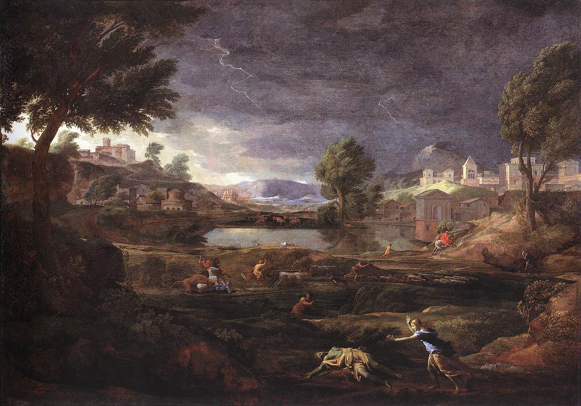 Paysage orageux avec píramo et tisbe