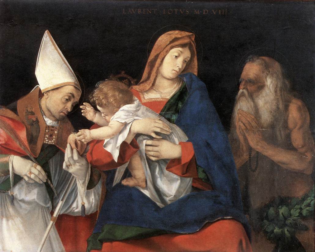 La Vierge et son fils avec San Ignacio de Antioquía et San Onofre