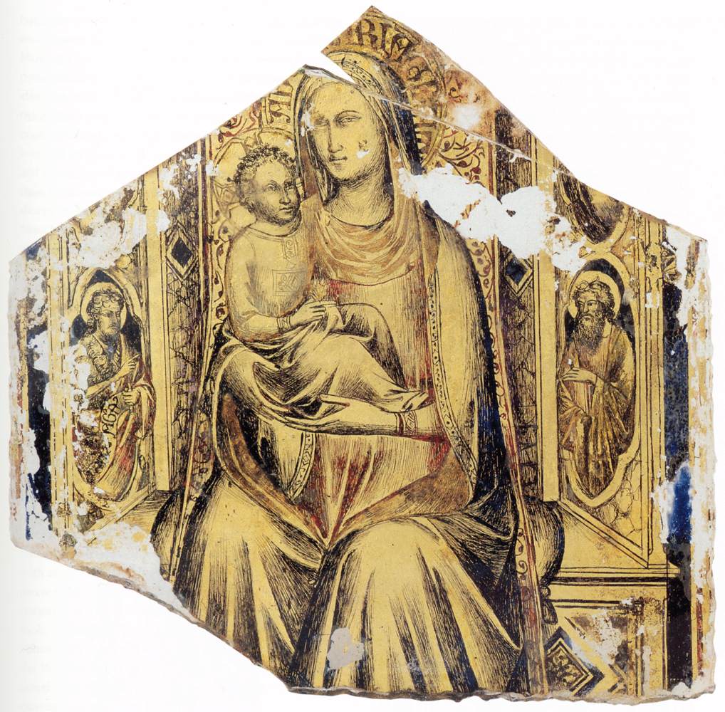La vierge et l'enfant intronisé avec Saint Jean-Baptiste et John the Evangelist