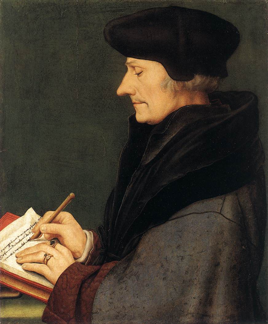 Retrato de Erasmus de Rotterdam Writing