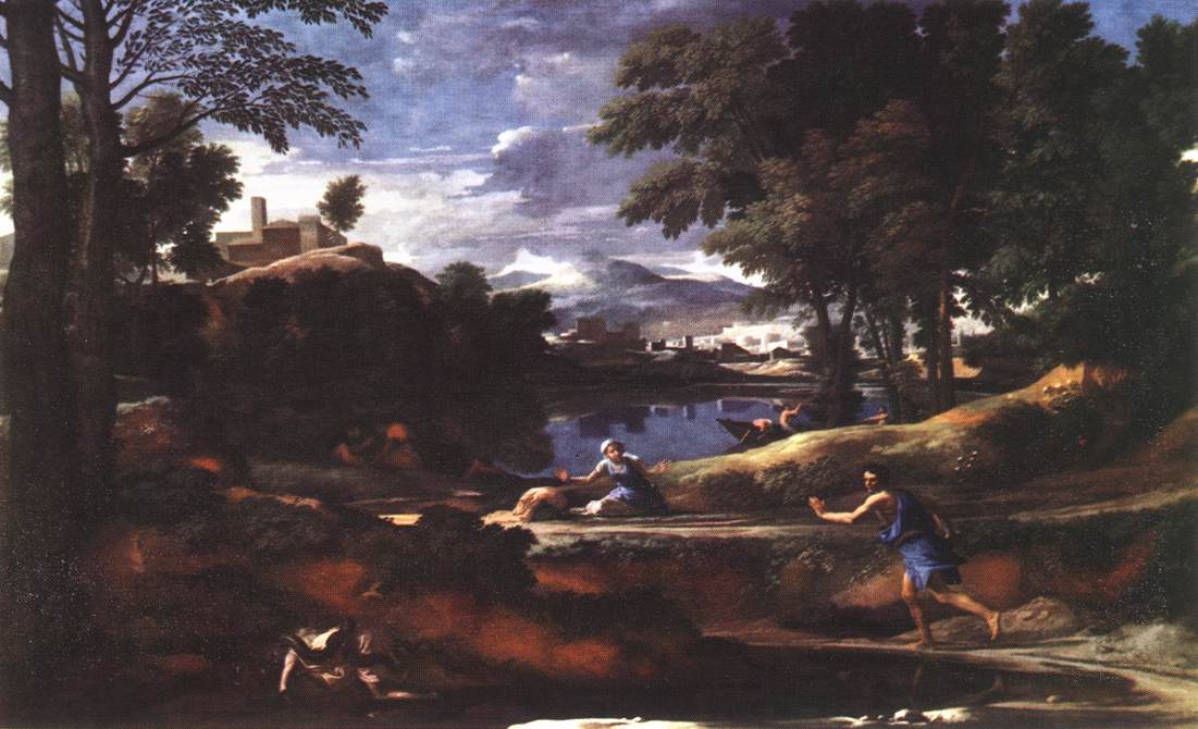 Paysage avec un homme tué par un serpent