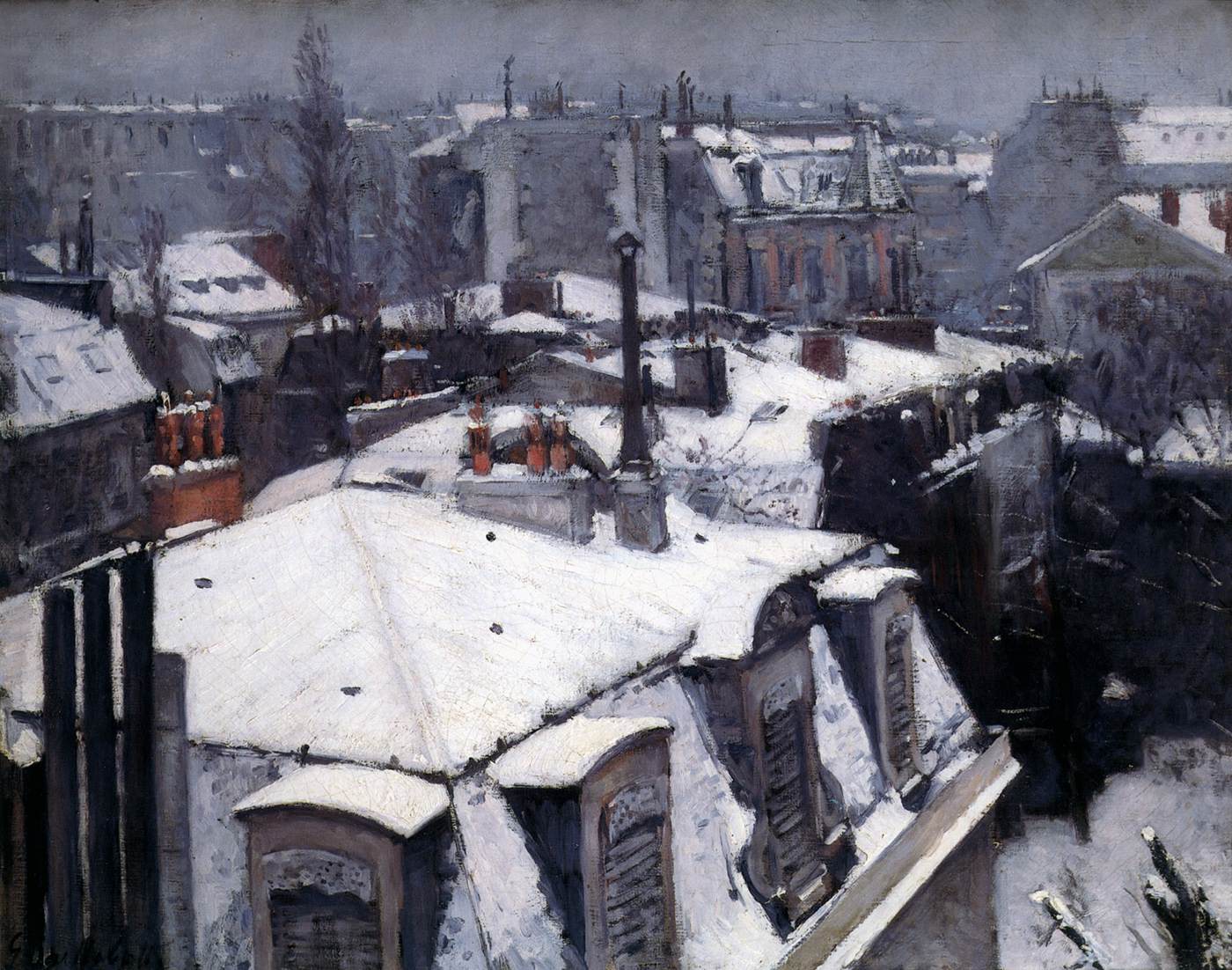 Snow Covered Rooftops in Paris