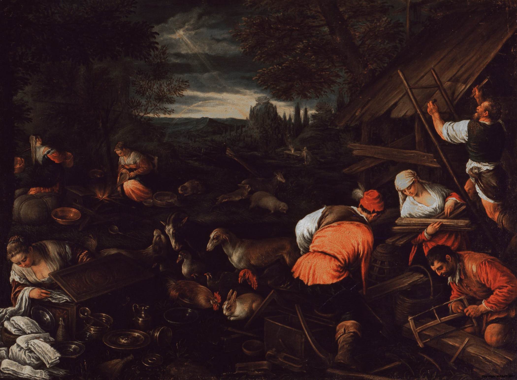 God spreekt tot Noah na de vloed