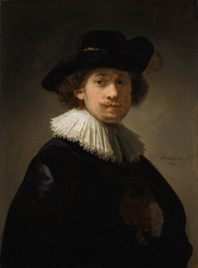 Self Portrait with Ruff and a Black Hat