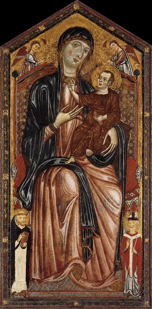 הבתולה והילד התנשא עם סנטו דומינגו, סן מרטין ושני מלאכים