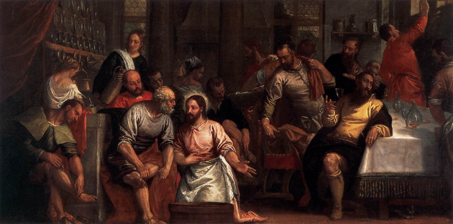 ישו שוטף את רגלי התלמידים