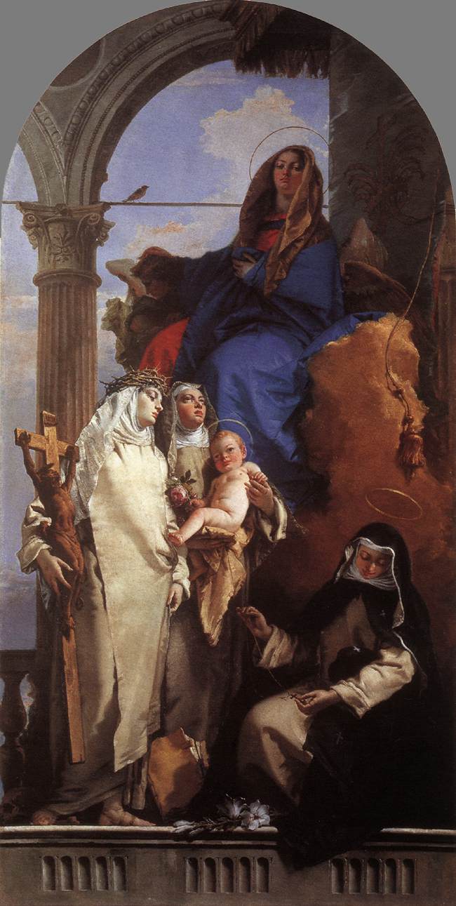 Die Jungfrau, die den dominikanischen Heiligen erscheint