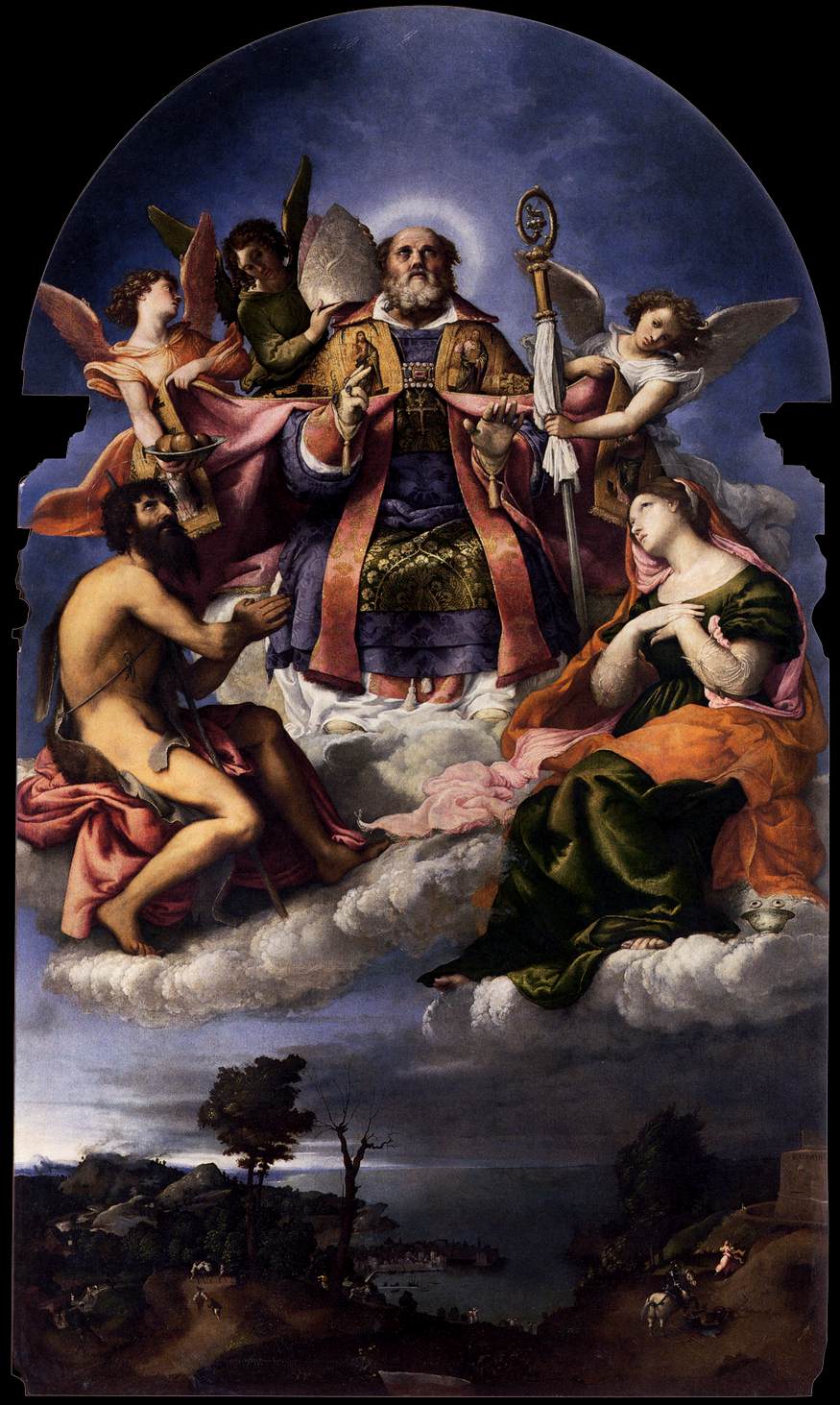 Saint Nicholas in Glory with Saint John the Baptist and Lucia