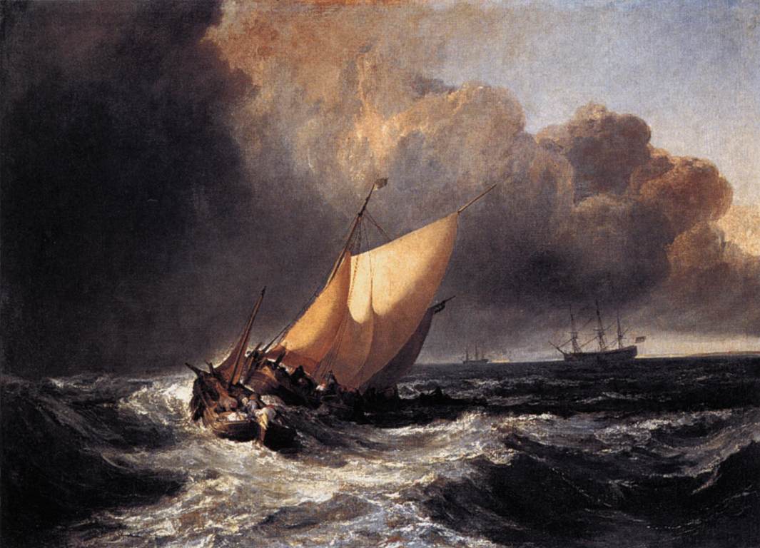 Néerlandais de navires dans un coup de vent
