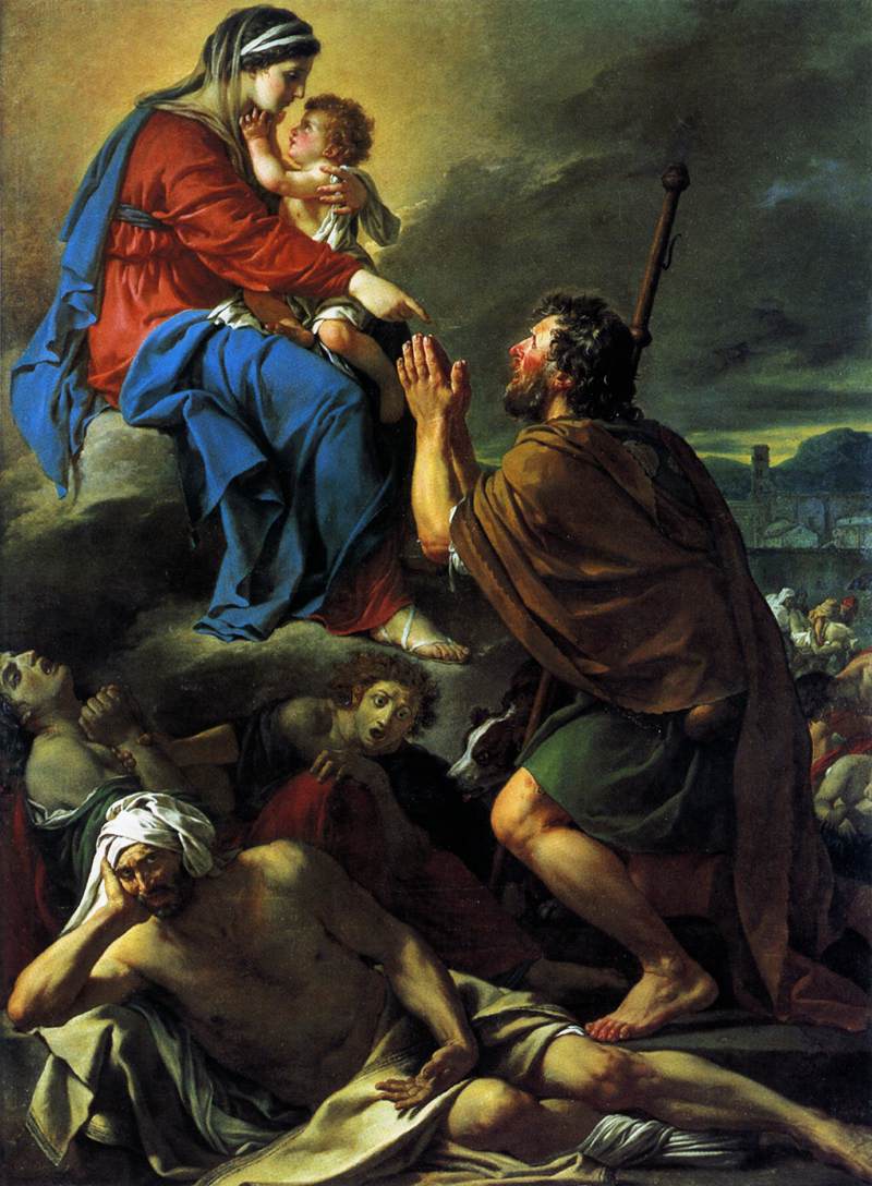 São Roque pedindo à Virgem Maria que cure as vítimas da peste