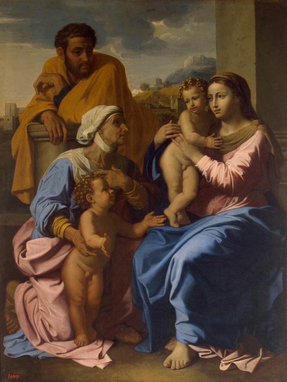 A Sagrada Família com Santa Isabel e João Batista