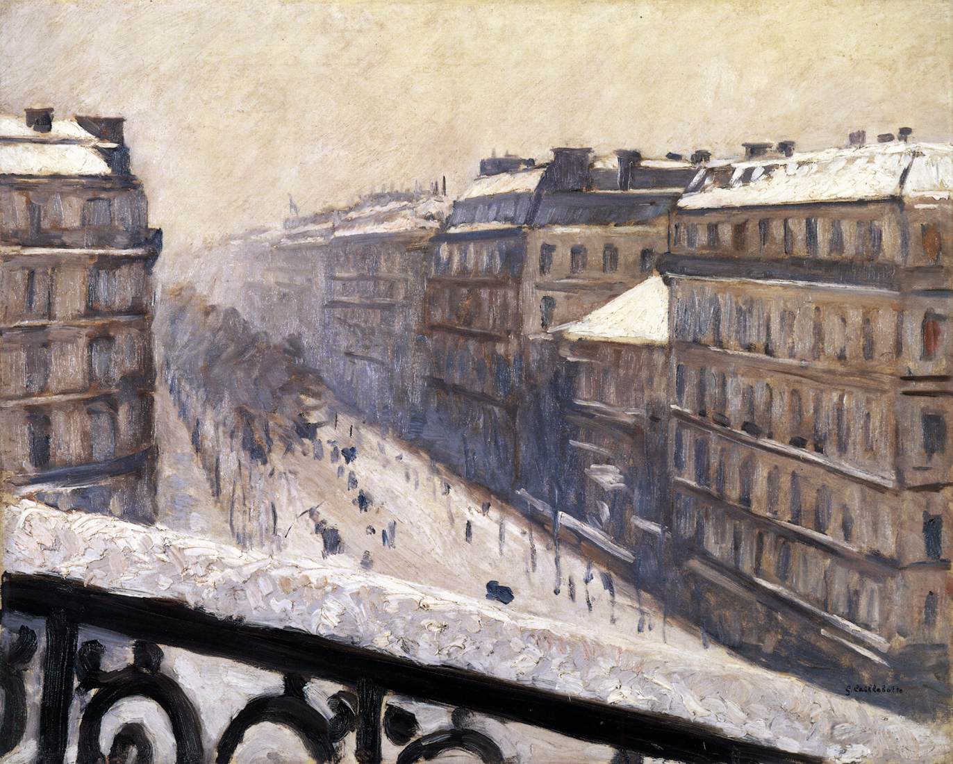 Boulevard Haussmann, neige