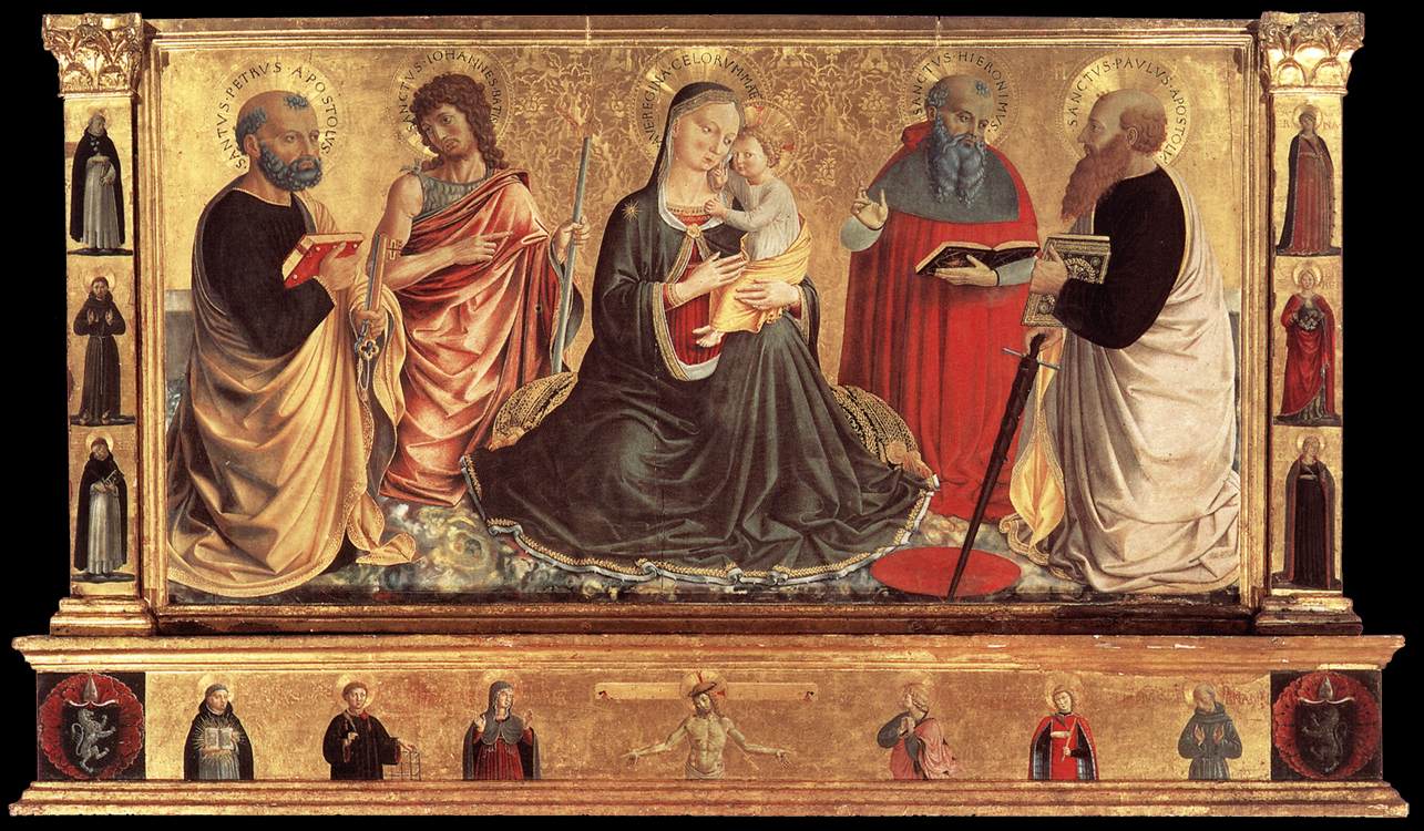La Vergine e suo figlio con San Juan Bautista, Pedro, Jerónimo e San Pablo