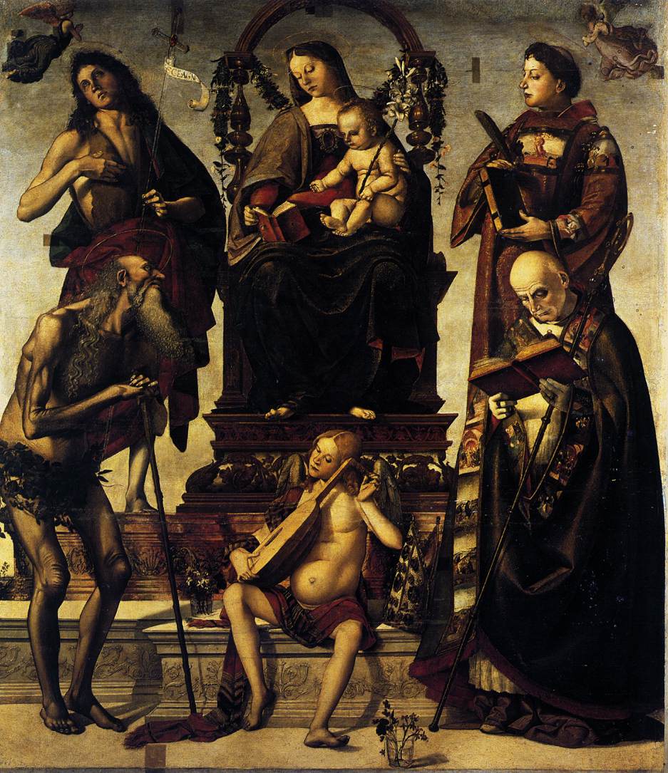 La Virgen y el Niño con Los Santos