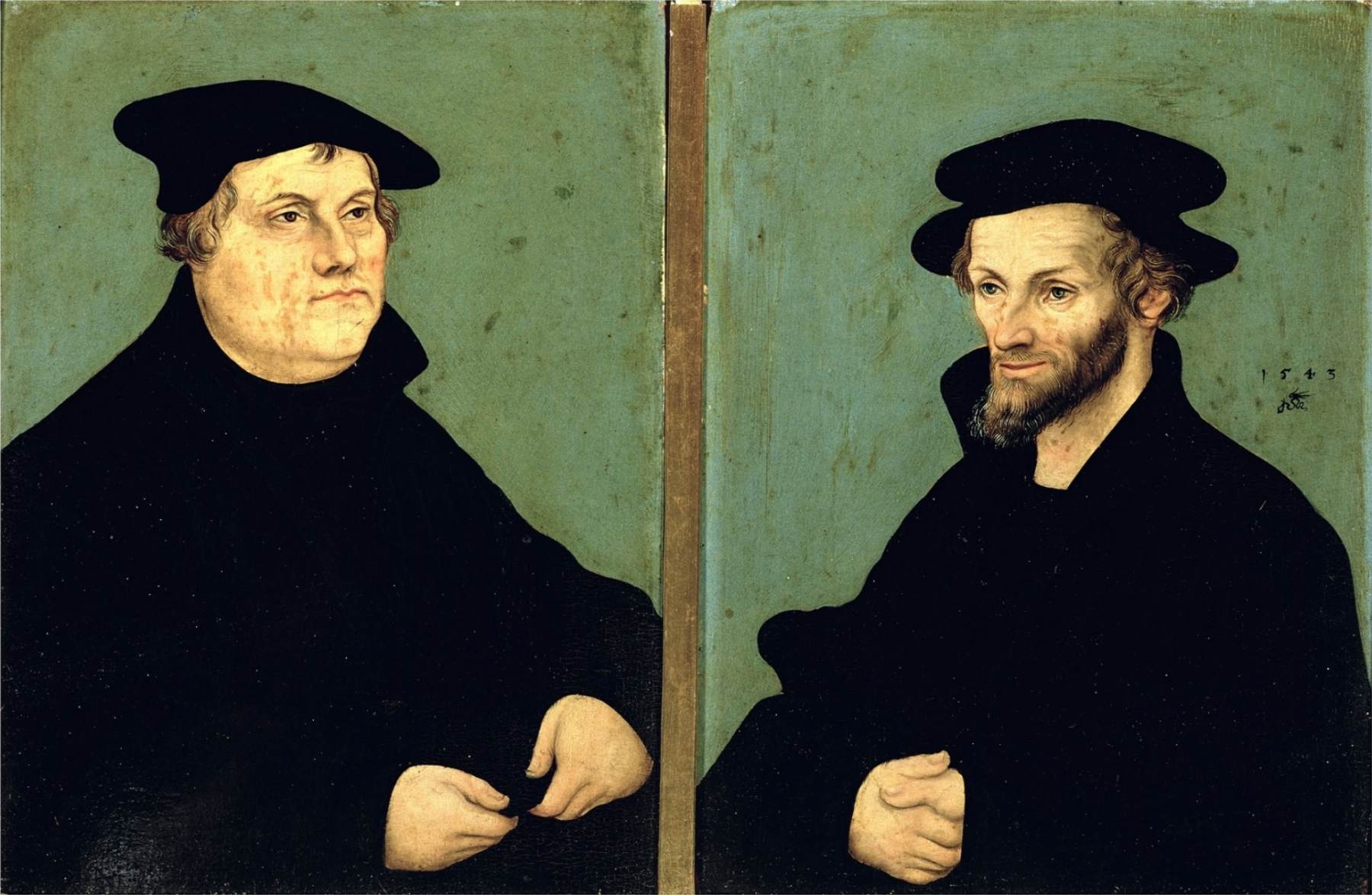 Porträtt av Martin Luther och Felipep Melanchthon