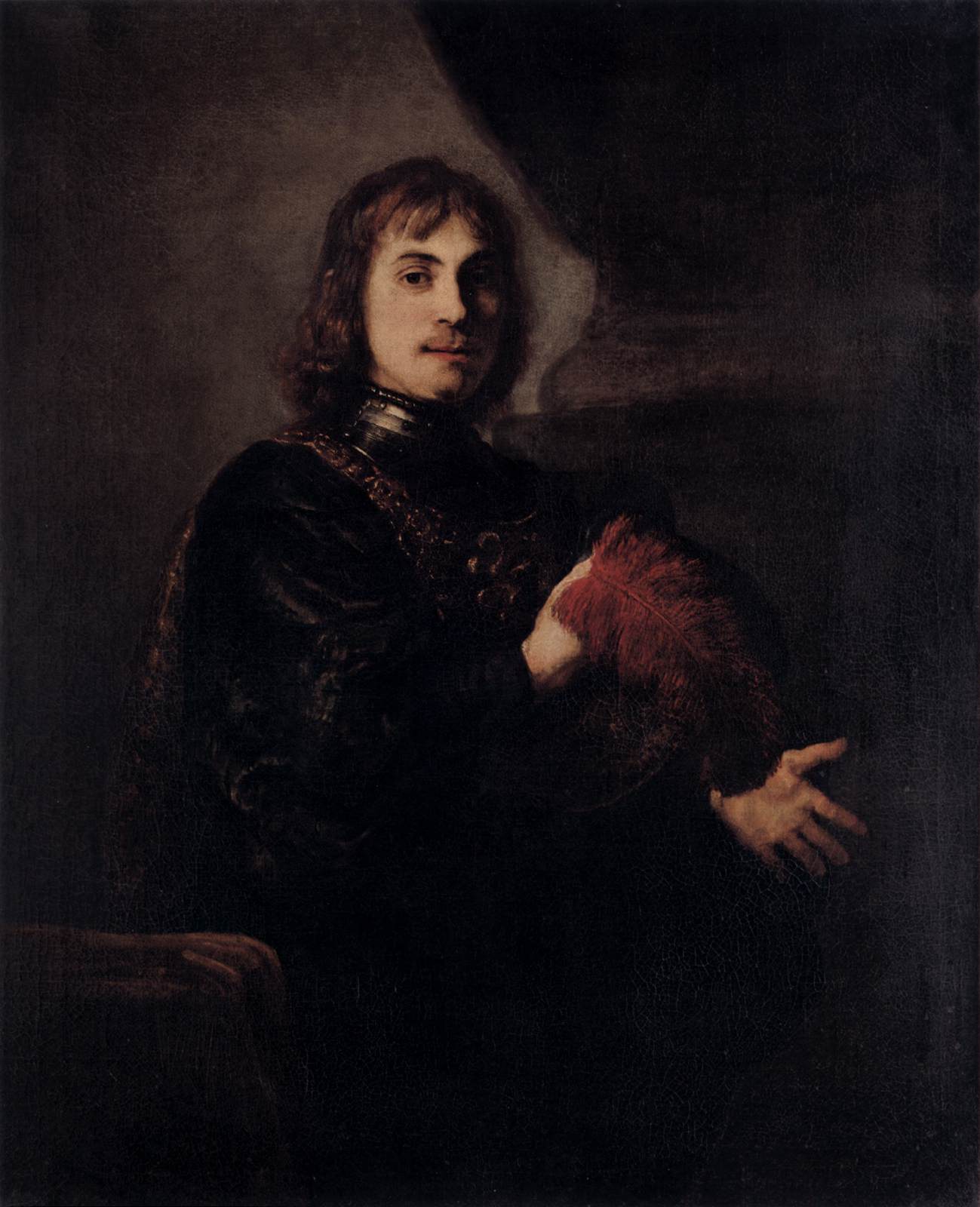 Portrait of a Man in a Feathered Breastplate and Hat