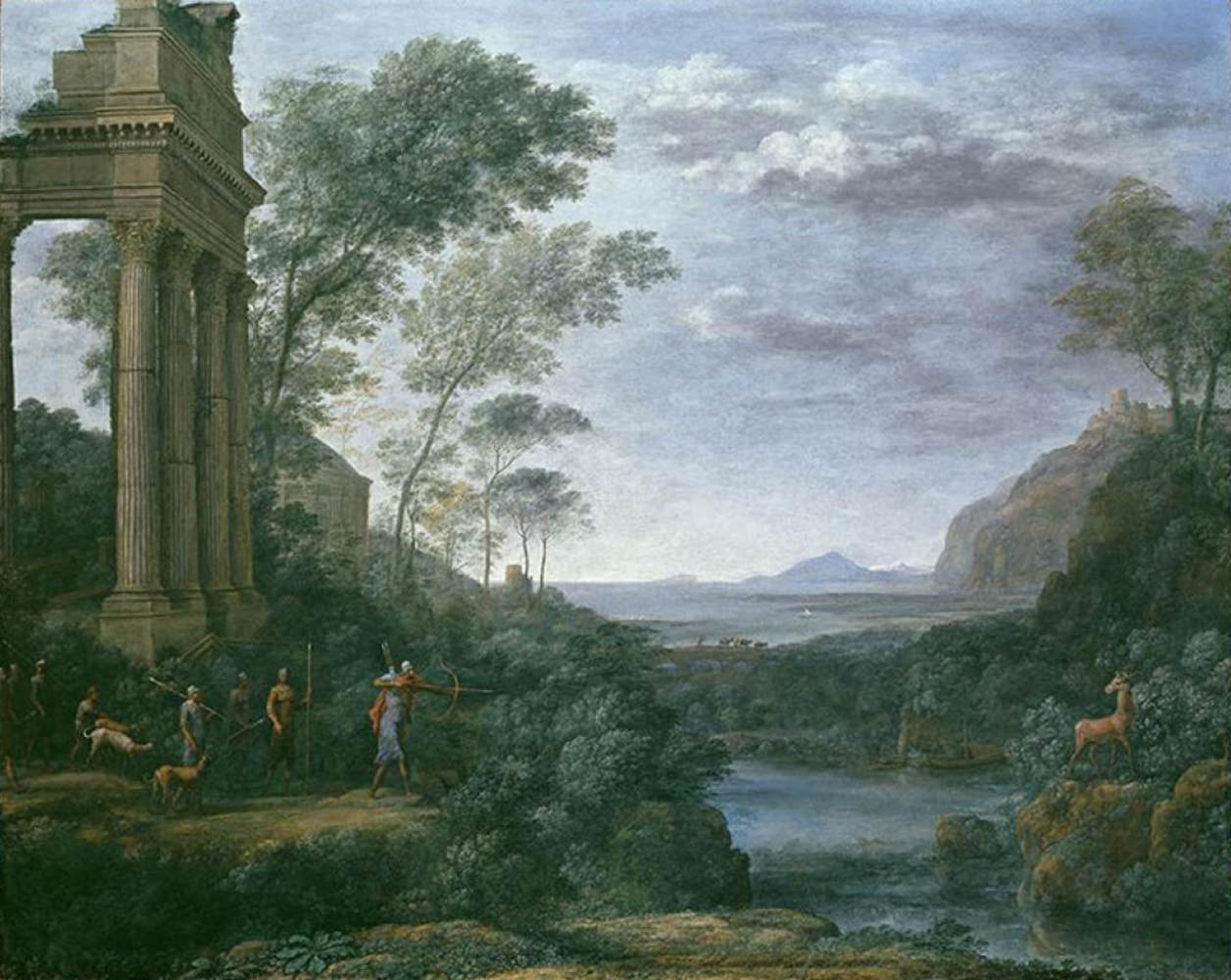 Landscape with Ascanius Shooting the Stag by Sylvia